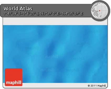 Shaded Relief 3D Map of the Area around 1° 24' 2" S, 164° 7' 30" E