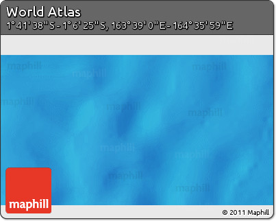 Shaded Relief 3D Map of the Area around 1° 24' 2" S, 164° 7' 30" E