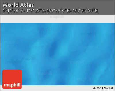 Shaded Relief 3D Map of the Area around 1° 24' 2" S, 164° 7' 30" E