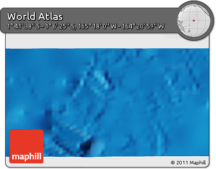 Physical 3D Map of the Area around 1° 24' 2" S, 164° 49' 29" W