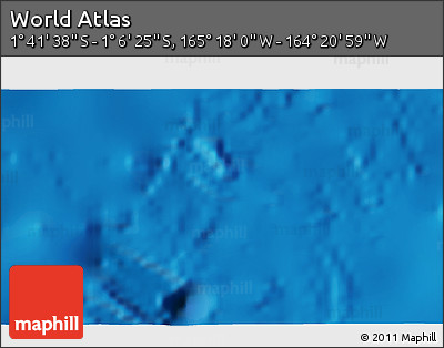 Physical 3D Map of the Area around 1° 24' 2" S, 164° 49' 29" W