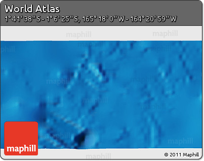 Physical 3D Map of the Area around 1° 24' 2" S, 164° 49' 29" W