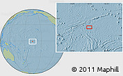 Savanna Style Location Map of the area around 1° 24' 2" S, 165° 40' 30" W, hill shading