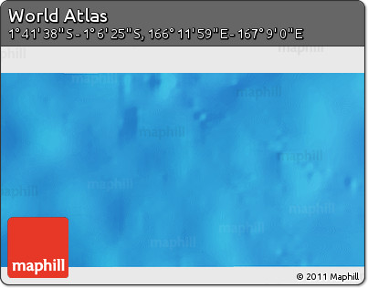 Shaded Relief 3D Map of the Area around 1° 24' 2" S, 166° 40' 30" E