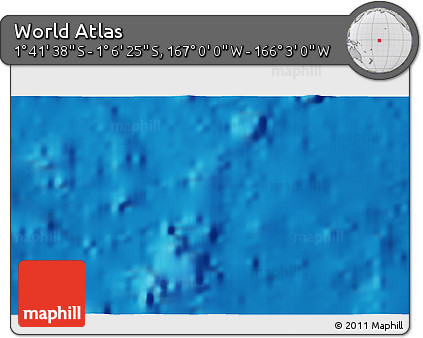 Physical 3D Map of the Area around 1° 24' 2" S, 166° 31' 30" W