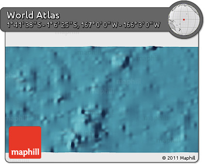 Satellite 3D Map of the Area around 1° 24' 2" S, 166° 31' 30" W
