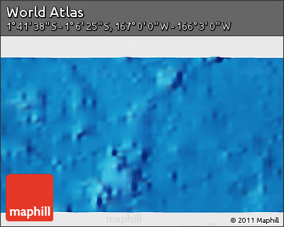 Shaded Relief 3D Map of the Area around 1° 24' 2" S, 166° 31' 30" W