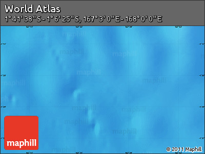 Physical Map of the Area around 1° 24' 2" S, 167° 31' 30" E