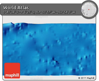 Physical 3D Map of the Area around 1° 24' 2" S, 167° 22' 30" W