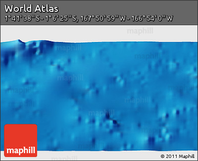 Physical 3D Map of the Area around 1° 24' 2" S, 167° 22' 30" W