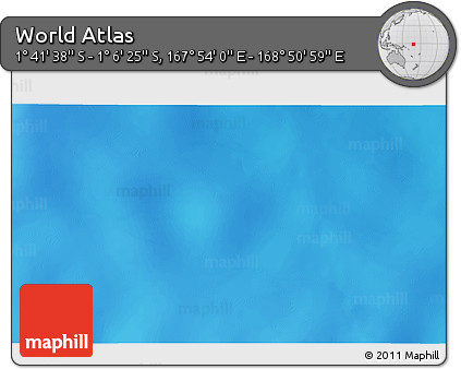 Shaded Relief 3D Map of the Area around 1° 24' 2" S, 168° 22' 30" E