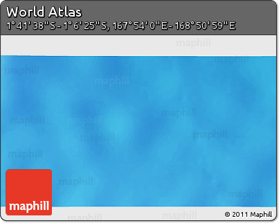 Shaded Relief 3D Map of the Area around 1° 24' 2" S, 168° 22' 30" E