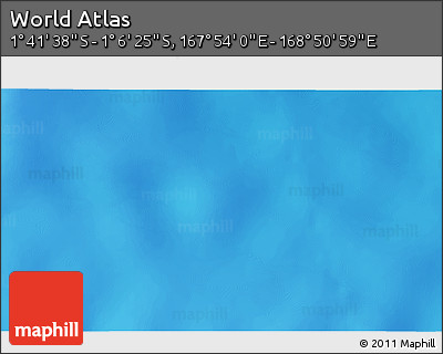 Shaded Relief 3D Map of the Area around 1° 24' 2" S, 168° 22' 30" E