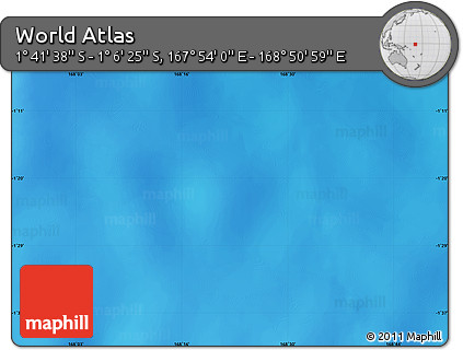 Physical Map of the Area around 1° 24' 2" S, 168° 22' 30" E