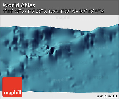 Satellite 3D Map of the Area around 1° 24' 2" S, 168° 13' 29" W