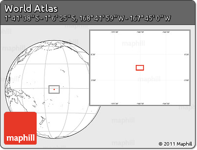 Blank Location Map of the Area around 1° 24' 2" S, 168° 13' 29" W