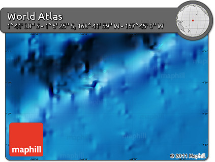 Physical Map of the Area around 1° 24' 2" S, 168° 13' 29" W