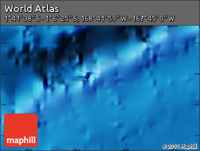 Physical Map of the Area around 1° 24' 2" S, 168° 13' 29" W