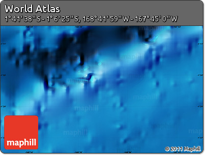 Physical Map of the Area around 1° 24' 2" S, 168° 13' 29" W