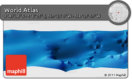 Physical Panoramic Map of the Area around 1° 24' 2" S, 169° 4' 29" W