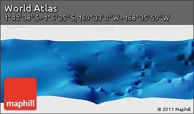 Physical Panoramic Map of the Area around 1° 24' 2" S, 169° 4' 29" W