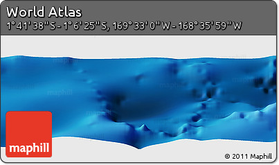 Physical Panoramic Map of the Area around 1° 24' 2" S, 169° 4' 29" W