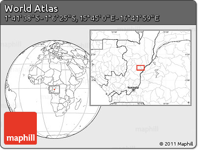 Blank Location Map of the Area around 1° 24' 2" S, 16° 13' 30" E