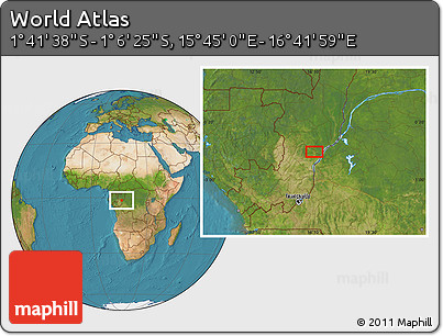 Satellite Location Map of the Area around 1° 24' 2" S, 16° 13' 30" E