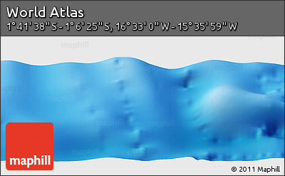 Physical Panoramic Map of the Area around 1° 24' 2" S, 16° 4' 29" W