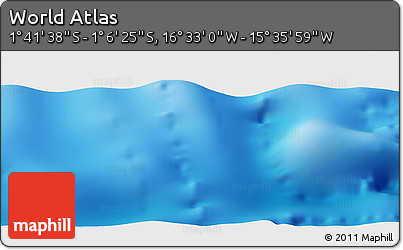 Physical Panoramic Map of the Area around 1° 24' 2" S, 16° 4' 29" W