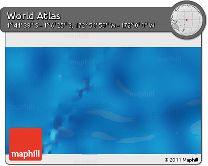Physical 3D Map of the Area around 1° 24' 2" S, 172° 28' 29" W