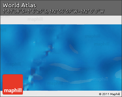 Physical 3D Map of the Area around 1° 24' 2" S, 172° 28' 29" W