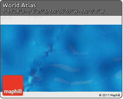 Physical 3D Map of the Area around 1° 24' 2" S, 172° 28' 29" W
