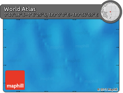 Physical Map of the Area around 1° 24' 2" S, 173° 28' 29" E