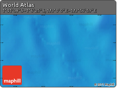 Physical Map of the Area around 1° 24' 2" S, 173° 28' 29" E