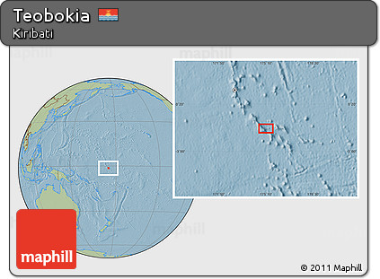 Savanna Style Location Map of Teobokia, hill shading