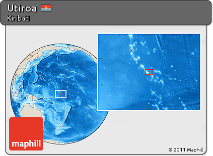 Shaded Relief Location Map of Utiroa