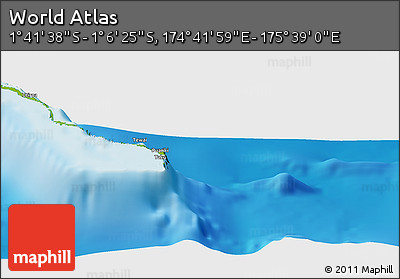 Physical Panoramic Map of the Area around 1° 24' 2" S, 175° 10' 30" E