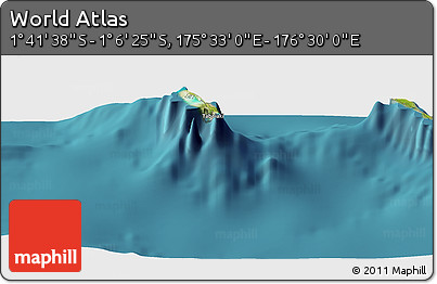 Satellite Panoramic Map of the Area around 1° 24' 2" S, 176° 1' 30" E