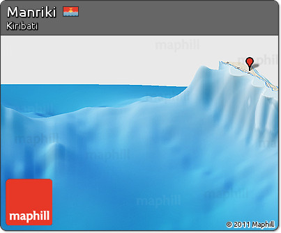 Shaded Relief Panoramic Map of Manriki