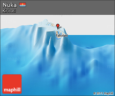 Shaded Relief Panoramic Map of Nuka