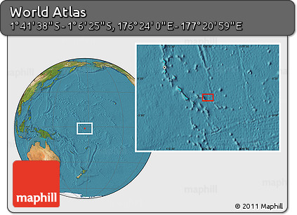 Satellite Location Map of the Area around 1° 24' 2" S, 176° 52' 30" E