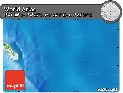 Physical Map of the Area around 1° 24' 2" S, 176° 52' 30" E