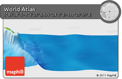 Physical Panoramic Map of the Area around 1° 24' 2" S, 176° 52' 30" E