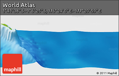 Physical Panoramic Map of the Area around 1° 24' 2" S, 176° 52' 30" E