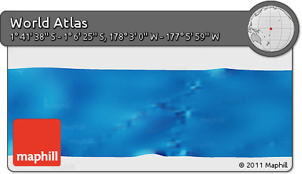 Physical Panoramic Map of the Area around 1° 24' 2" S, 177° 34' 29" W