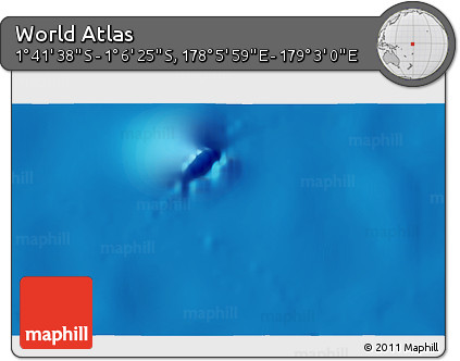 Shaded Relief 3D Map of the Area around 1° 24' 2" S, 178° 34' 29" E