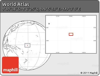 Blank Location Map of the Area around 1° 24' 2" S, 178° 34' 29" E