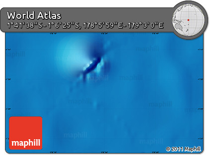 Physical Map of the Area around 1° 24' 2" S, 178° 34' 29" E