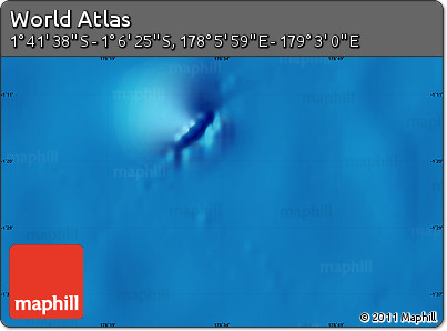 Physical Map of the Area around 1° 24' 2" S, 178° 34' 29" E